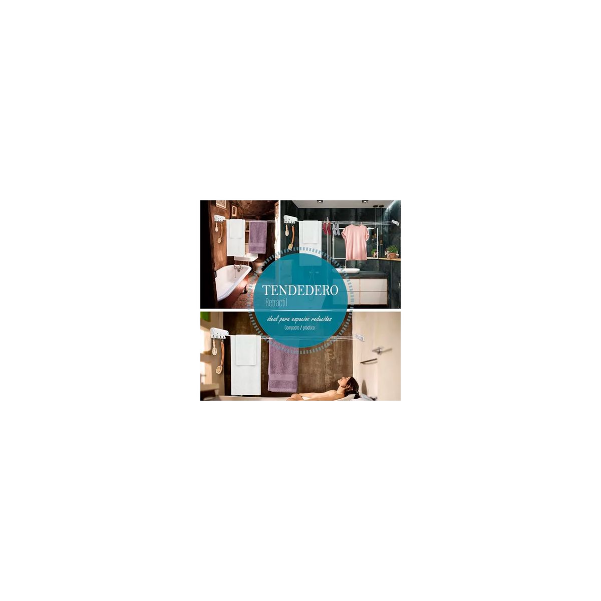 GENERICO - Tendedero De Ropa Retráctil Plegable 3.2 Metros