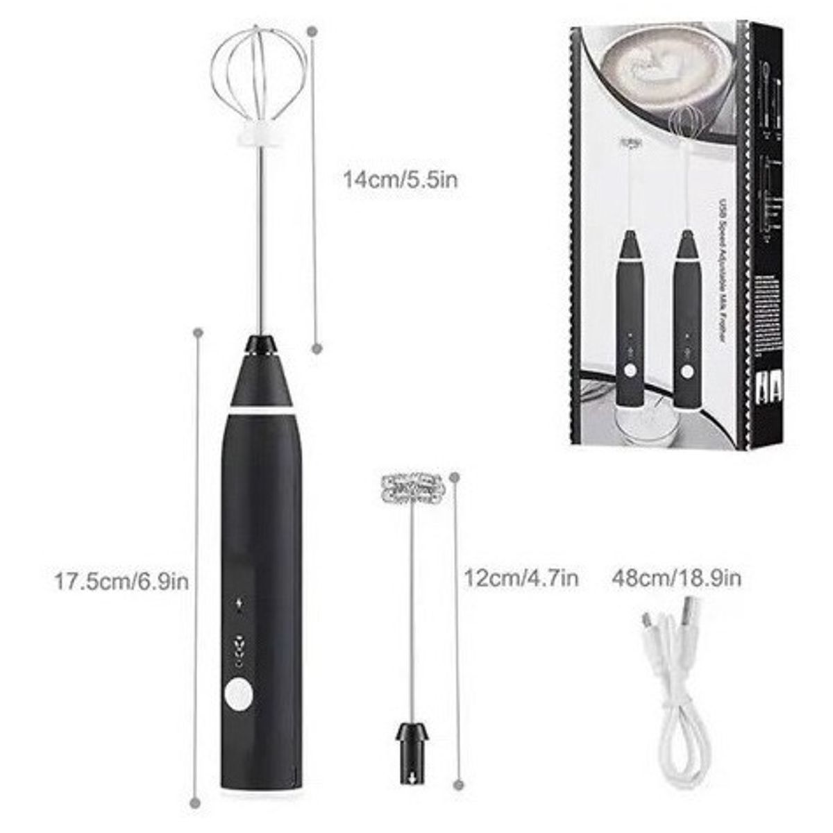 GENERICO - Mini Espumador Batidor Portátil Recargable Usb Mezclador