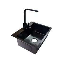 GENERICO - Promoción Lavaplatos 68x45 Black+ Llave+ Dispensador