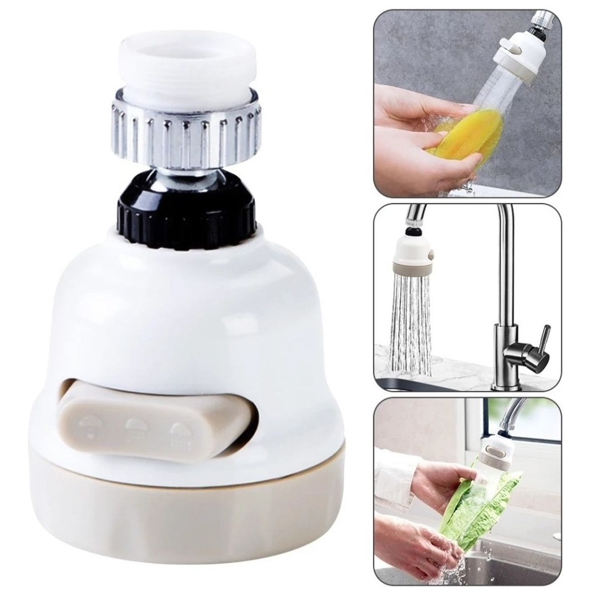 GENERICO - Grifo Cabezal Lavaplatos Giratorio regula Ahorro Agua 360º