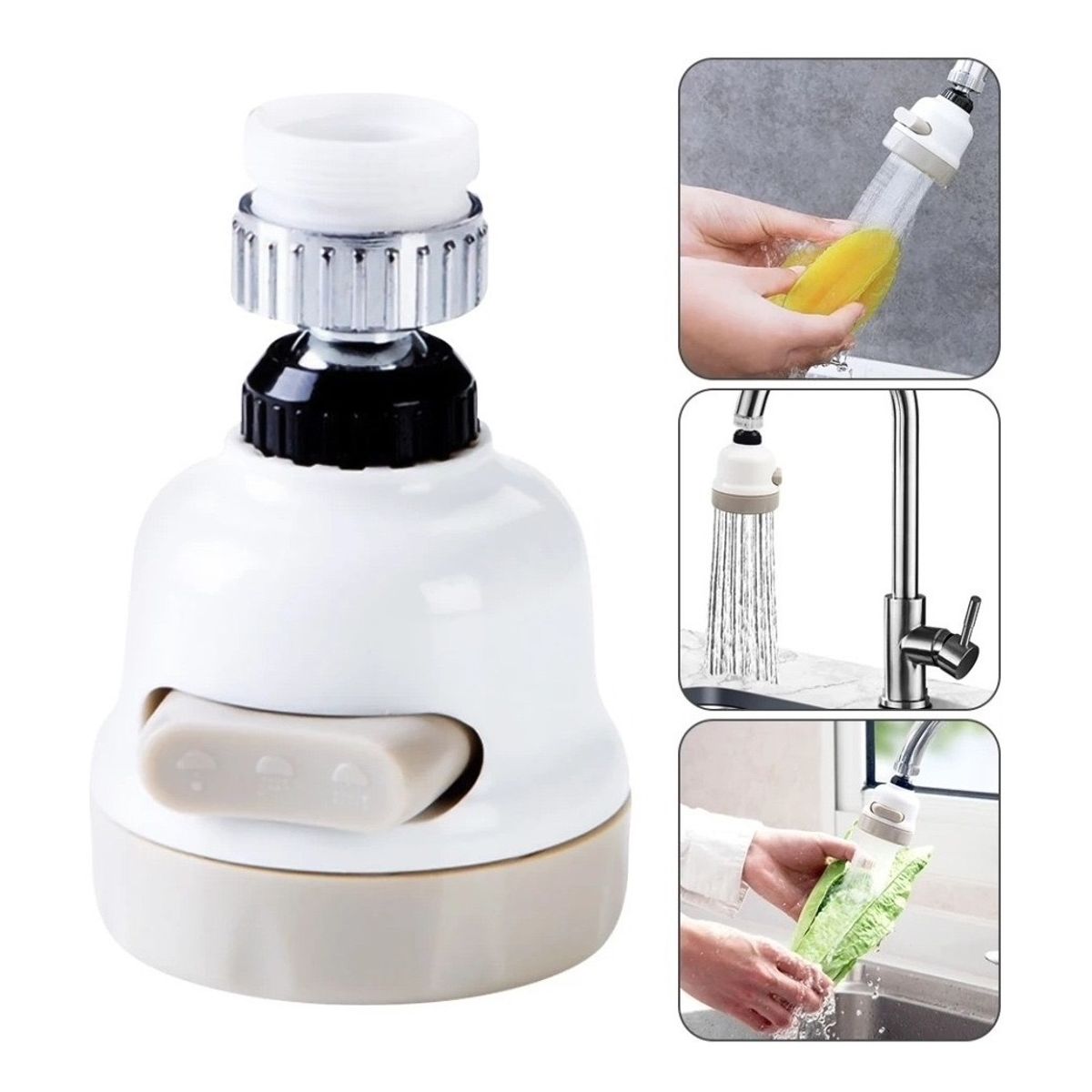 GENERICO - Grifo Cabezal Lavaplatos Giratorio regula Ahorro Agua 360º