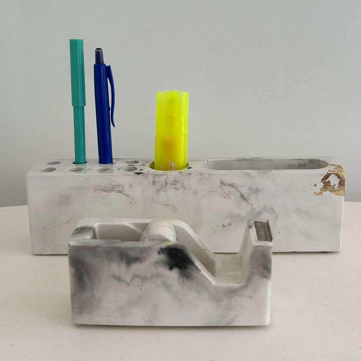 GENERICO - Set organizador de escritorio hecho en cemento