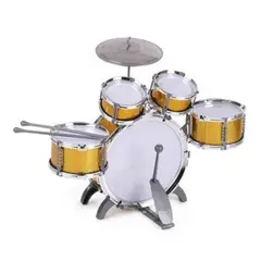GENERICO - Bateria Musical De 5 Tambores  Para Niños Jazz Drum Amarilla