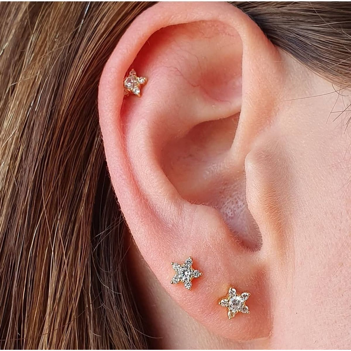 JOYAS VALDES GARCIA - Aros estrella mini con circones