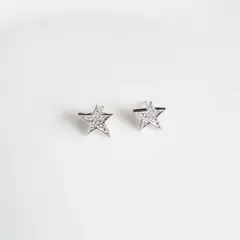 JOYAS VALDES GARCIA - Aros estrellas irregulares con circones