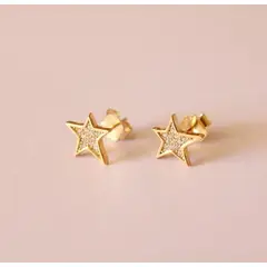 JOYAS VALDES GARCIA - Aros estrellas irregulares con circones