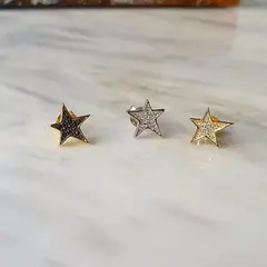 JOYAS VALDES GARCIA - Aros estrellas irregulares con circones