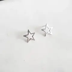 JOYAS VALDES GARCIA - Aros estrella solo contorno