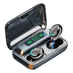 UNIVERSAL - Auriculares F9-5 Negro + Banco bateria 2000mah