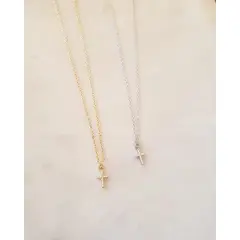 JOYAS VALDES GARCIA - Collar cruz mini con circones