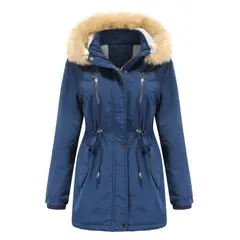 BLWOENS - Chaqueta térmica con capucha para mujeres-Azul