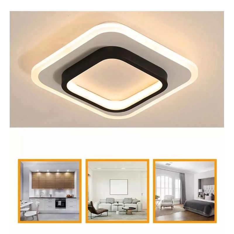 TNAKIEX - Lámparas de techo led acrílica moderno 26w 3 colores Negro