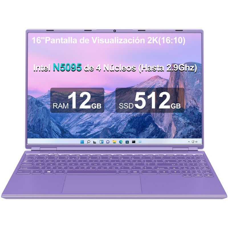 AOCWEI - Notebook AOCWEI  PC Portátil de 16 pulgadas 12+512GB 25 HDD 1TB SSD Expansión.