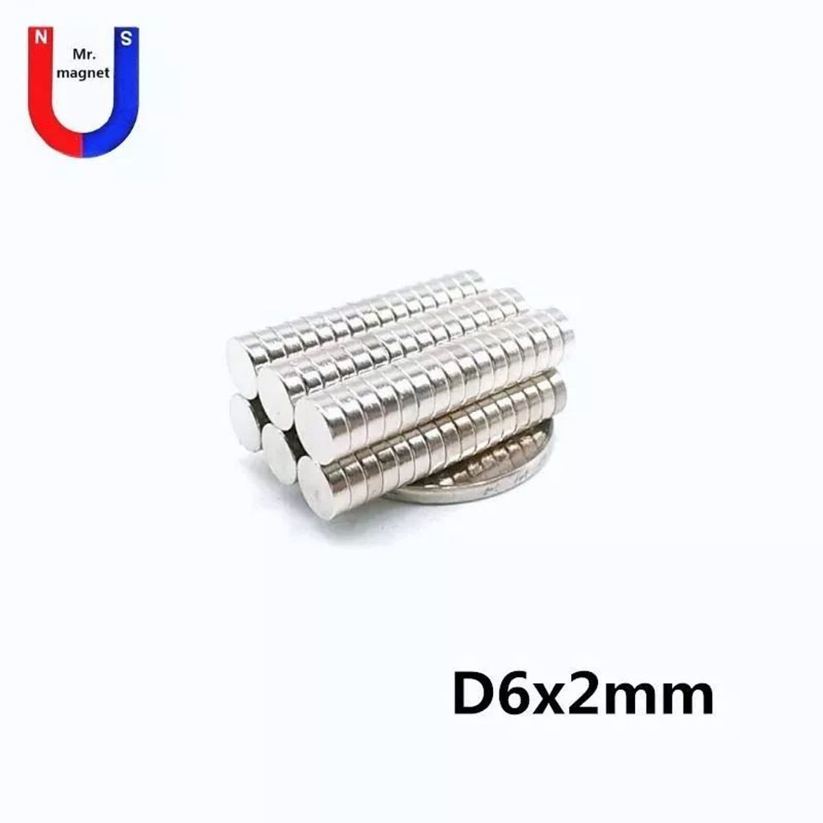 KUANGYE - Iman Neodimio 6 X 2 Mm Paquete 50 Unidades