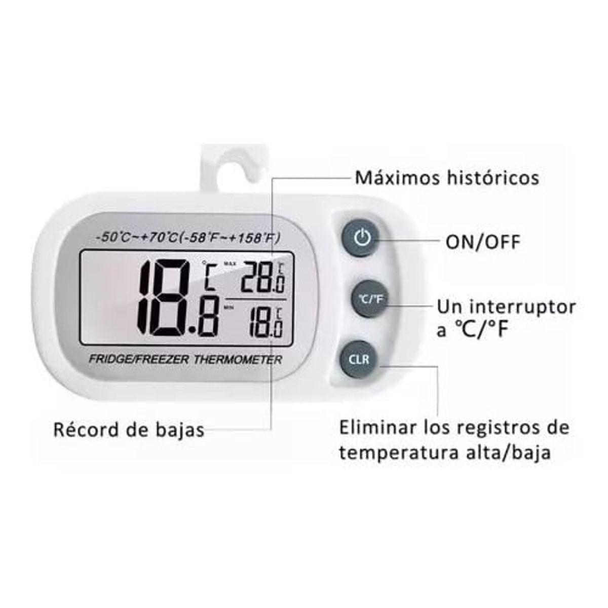 KUANGYE - 2pcs Termómetro Para Heladera Digitales Para Cocina