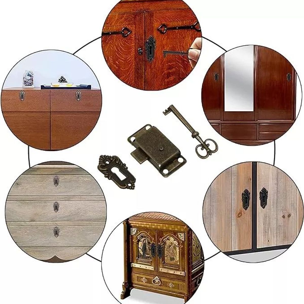 KUANGYE - Cerradura Mueble Antigua Cajon Escritorio