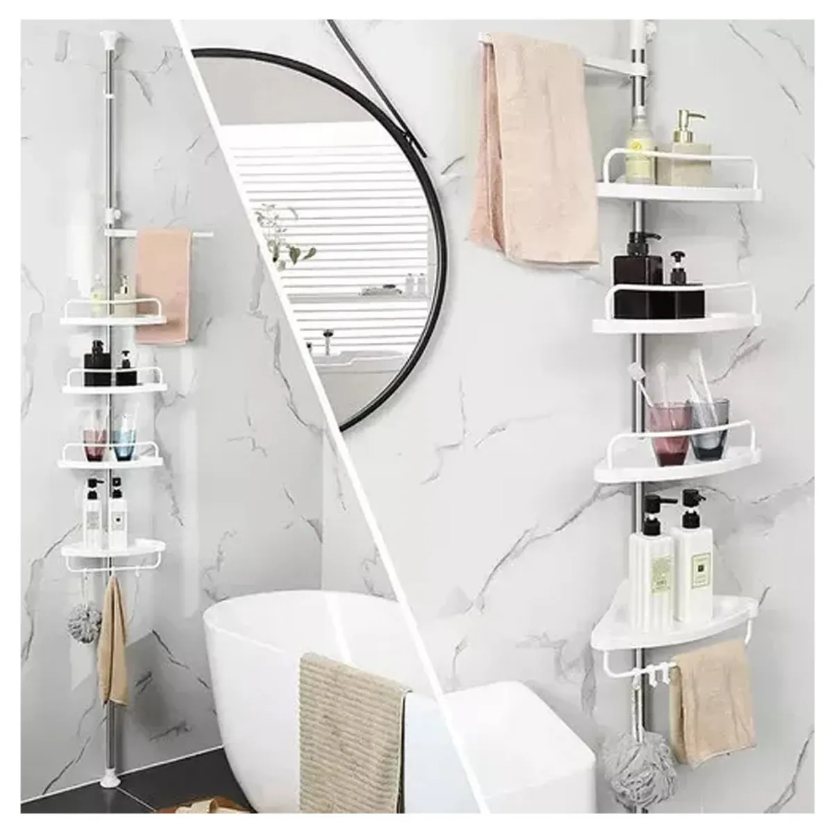 ACTUAL - Esquinero Organizador Para Baño Ducha Plegable Altura Ajustable