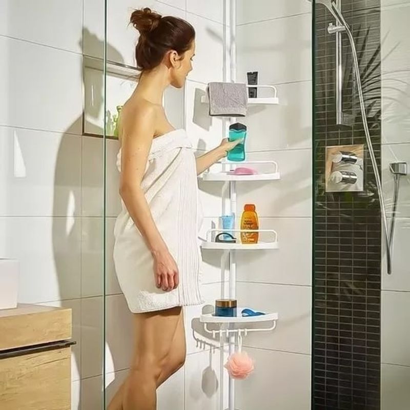 GENERICO - Esquinero Organizador De Ducha Baño Multiuso 4 Pisos Ajustable