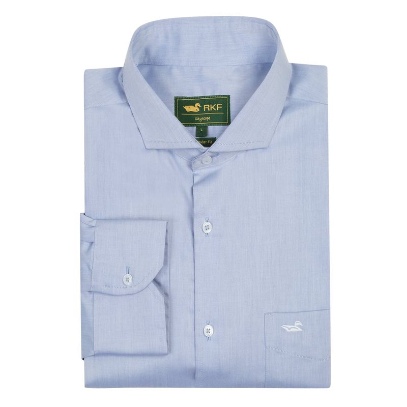 ROCKFORD - Camisa Casual Easylife Hombre Solid Azul ROCKFORD