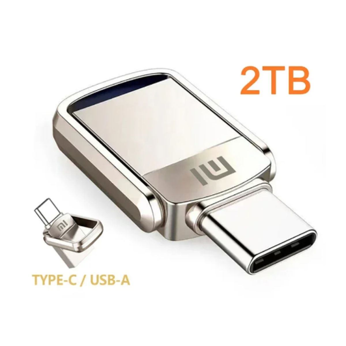 GENERICO - Memoria USB de Metal 2 en 1, 2 TB