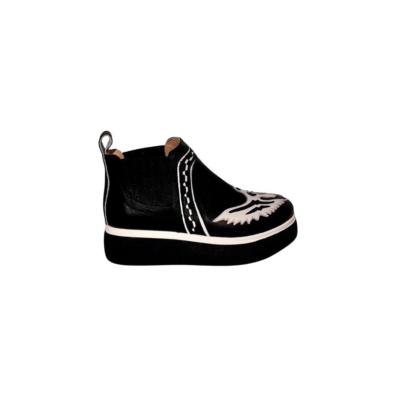 VANESSA GIL - BOTIN MUJER DE CUERO MILENA NEGRA MIX