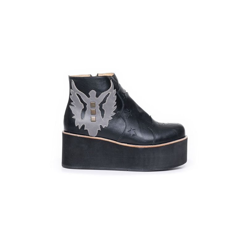 VANESSA GIL - BOTIN DE CUERO ABELIA NEGRO