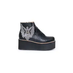 VANESSA GIL - BOTIN DE CUERO ABELIA NEGRO