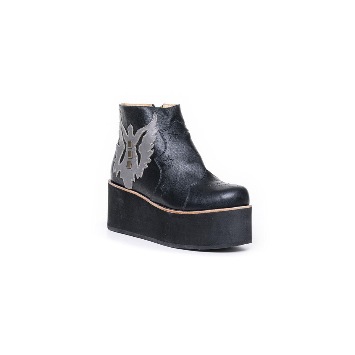 VANESSA GIL - BOTIN MUJER DE CUERO ABELIA NEGRO