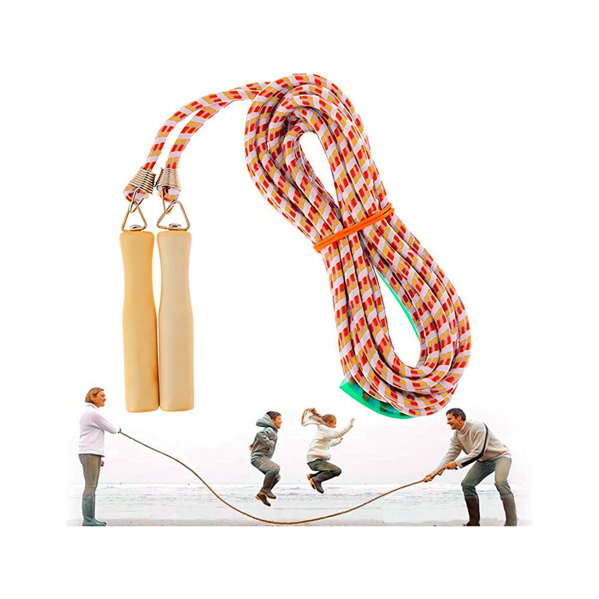 GENERICO - Cuerda Para Saltar 7mts Alta Resistencia Puños de Madera