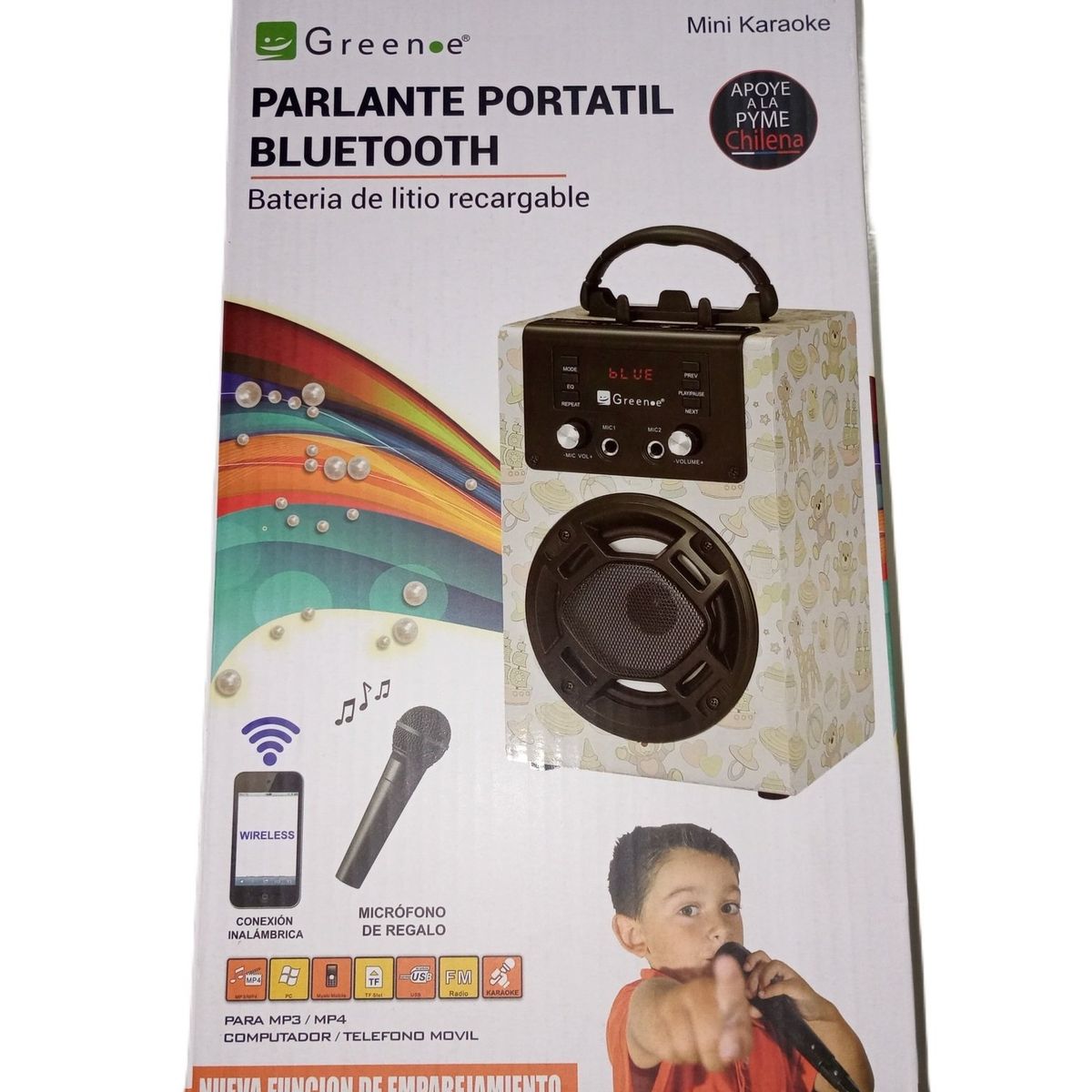 GENERICO - Parlante Portatil Bluetooth mini karaoke Greene