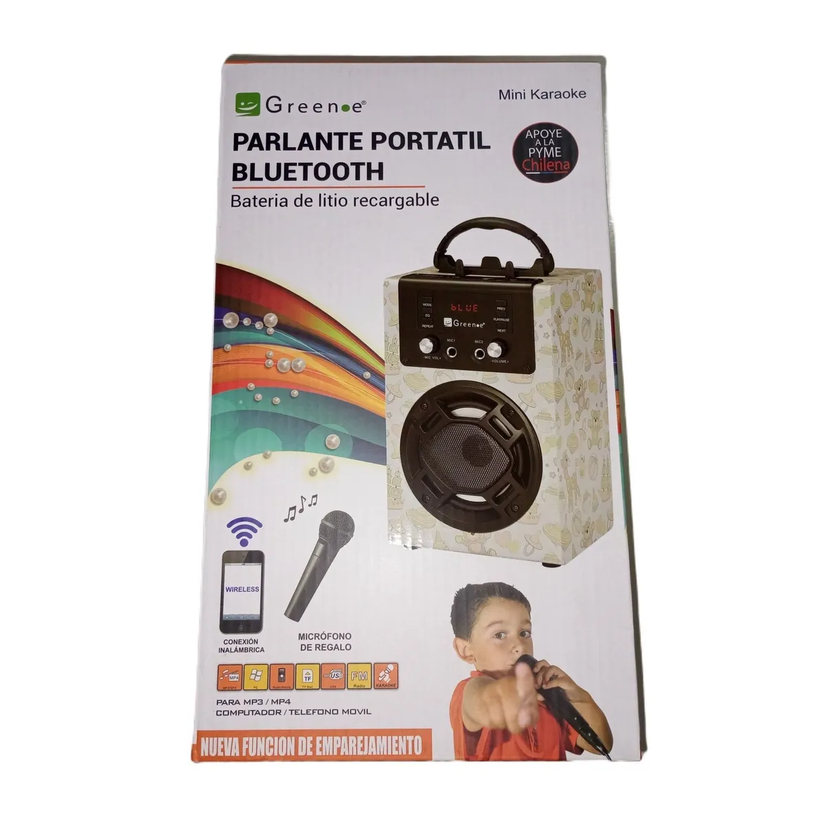 GENERICO - Parlante Portatil Bluetooth mini karaoke Greene