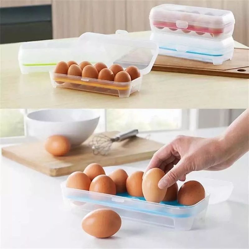 GENERICO - Caja de almacenamiento de huevos 10 uds