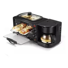 GENERICO - Máquina De Desayuno 3 En 1 Horno Cafetera Plancha