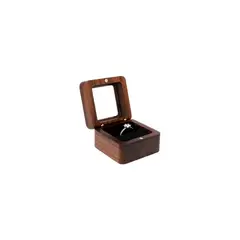GENERICO - Caja Anillo Compromiso Cuadrado De Madera Exhibidor Joyería