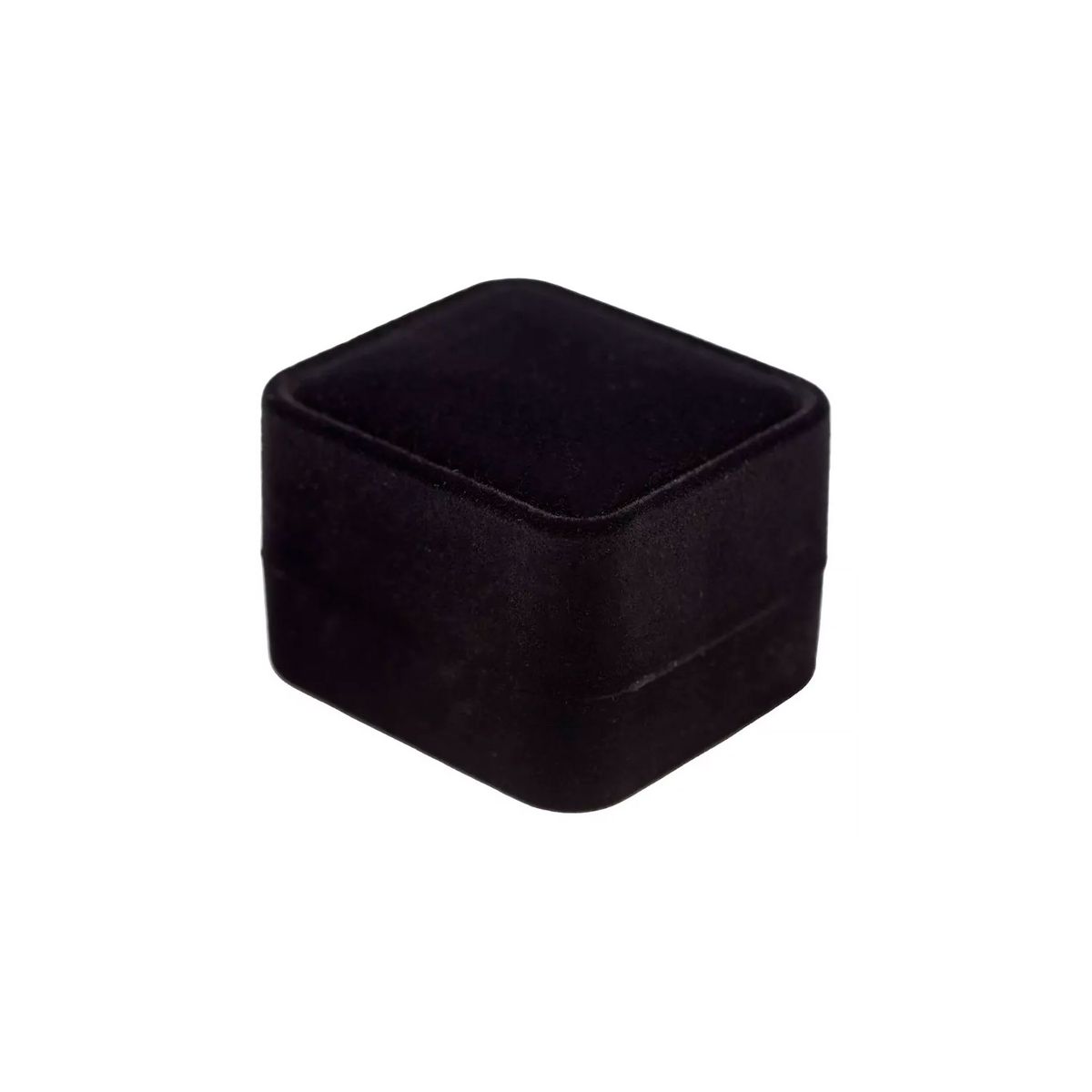 GENERICO - Set 6 Cajas Anillo Terciopelo Negro Diseño Liso Fondo Negro