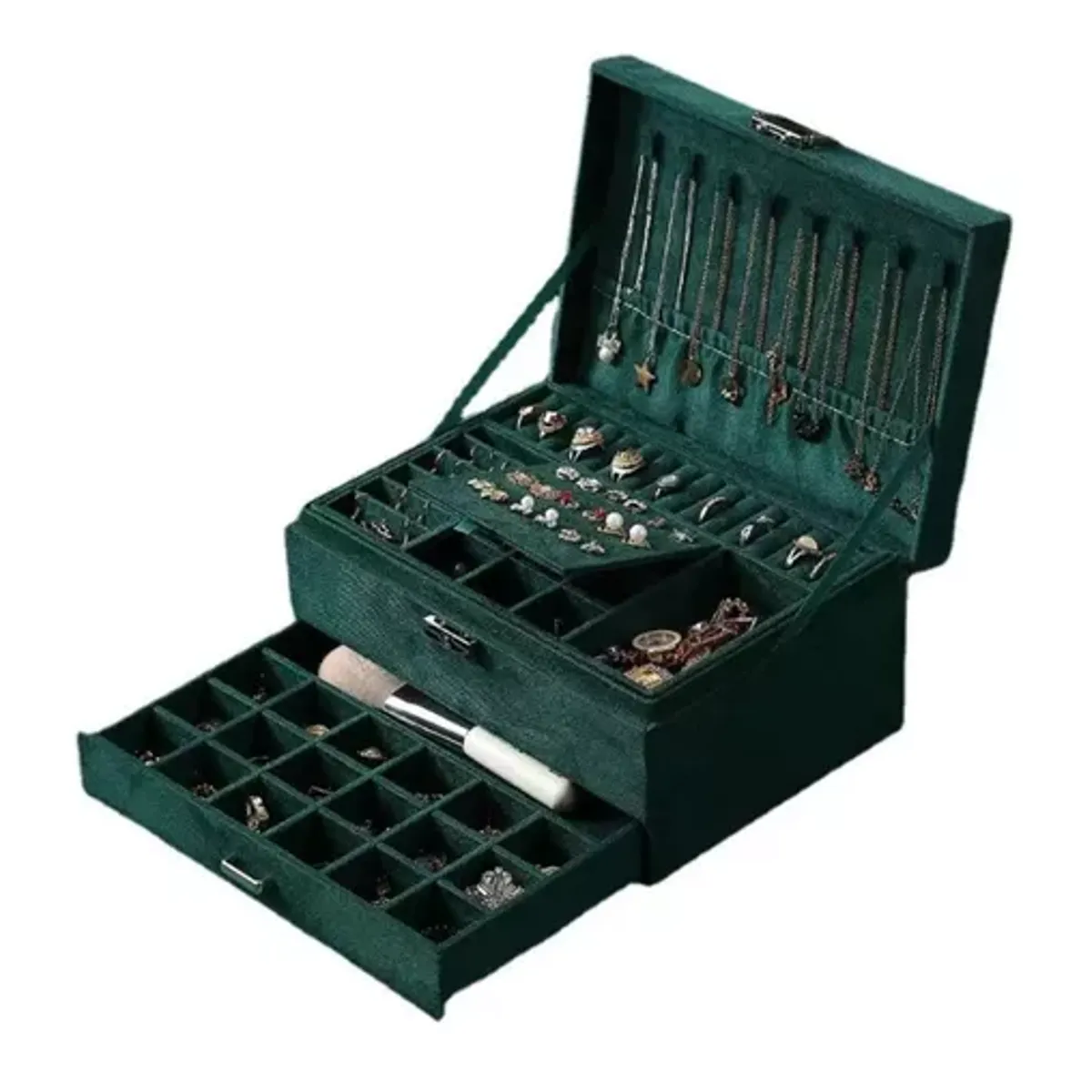 GENERICO - Maletin Joyero 3 Niveles Organizador De Joyas