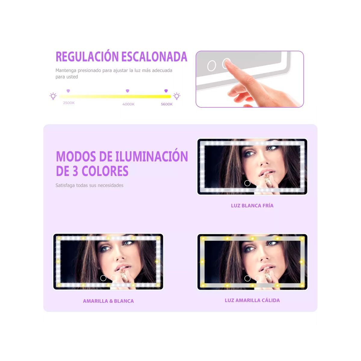 GENERICO - Espejo Led Para Maquillarse