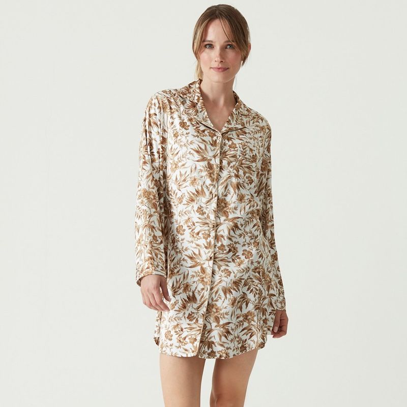 BARBIZON - Camisola de Dormir Sport Manga Larga Ivory