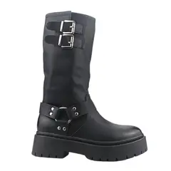 CHALADA - Bota Mujer Negro Plataforma Rust-23