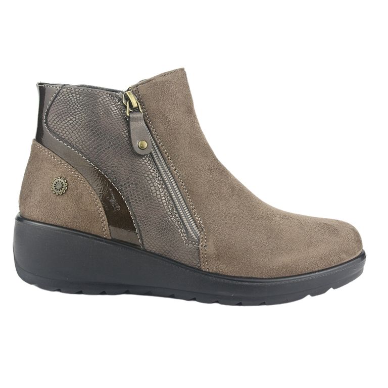 Botin Mujer Taupe Casual Confort-5 Cafe 35