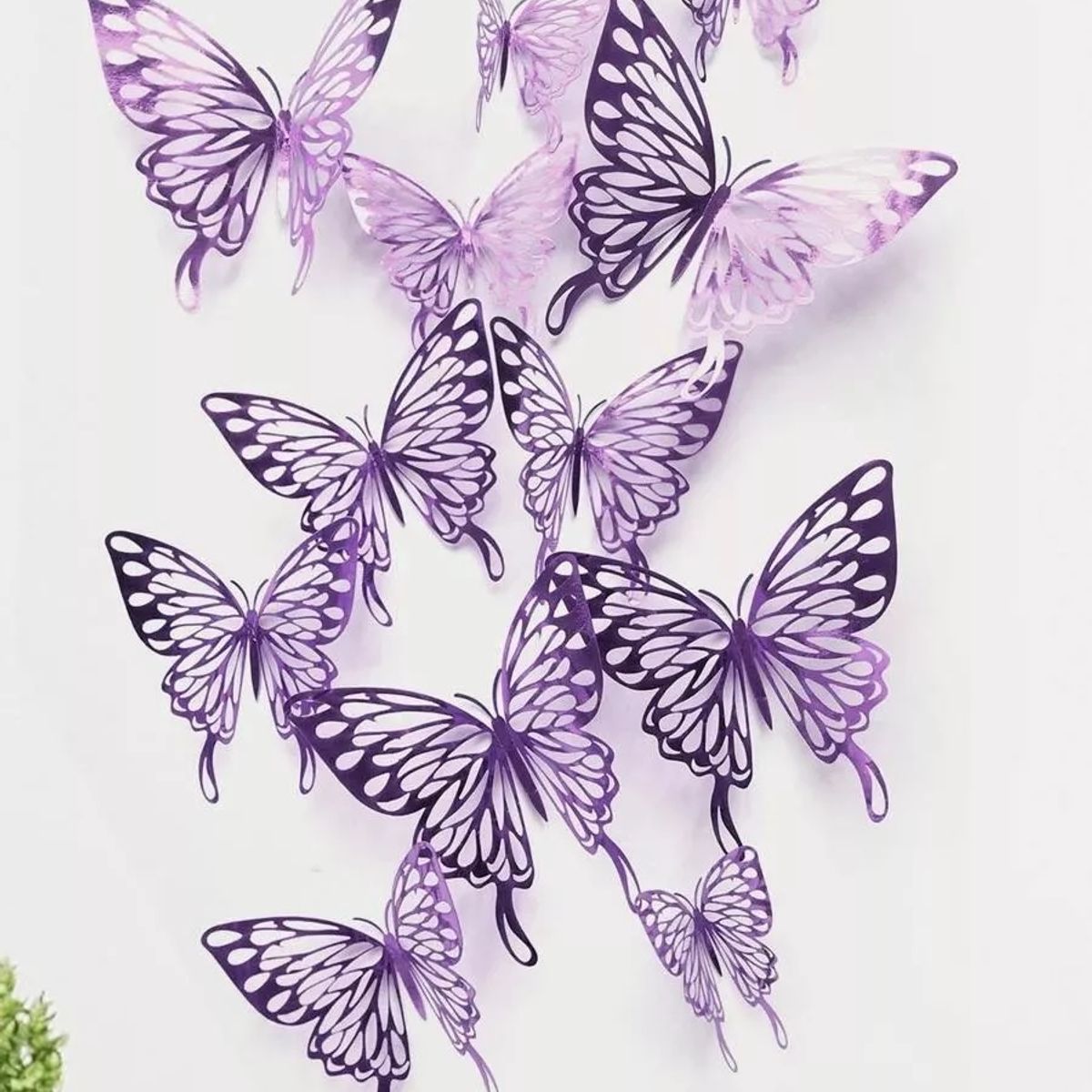 GENERICO - Mariposas Decorativas 3d Color Morado 12 Unidades