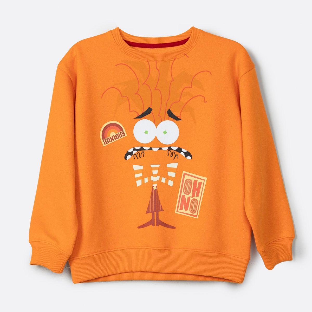 DISNEY - Poleron Cerrado Niño Angustia Intensamente Naranjo Disney Pixar