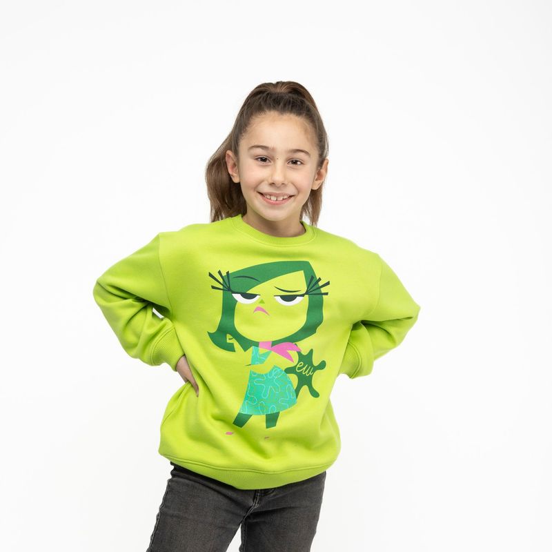 DISNEY - Poleron Cerrado Niña Disgusto Intensamente Verde Disney Pixar