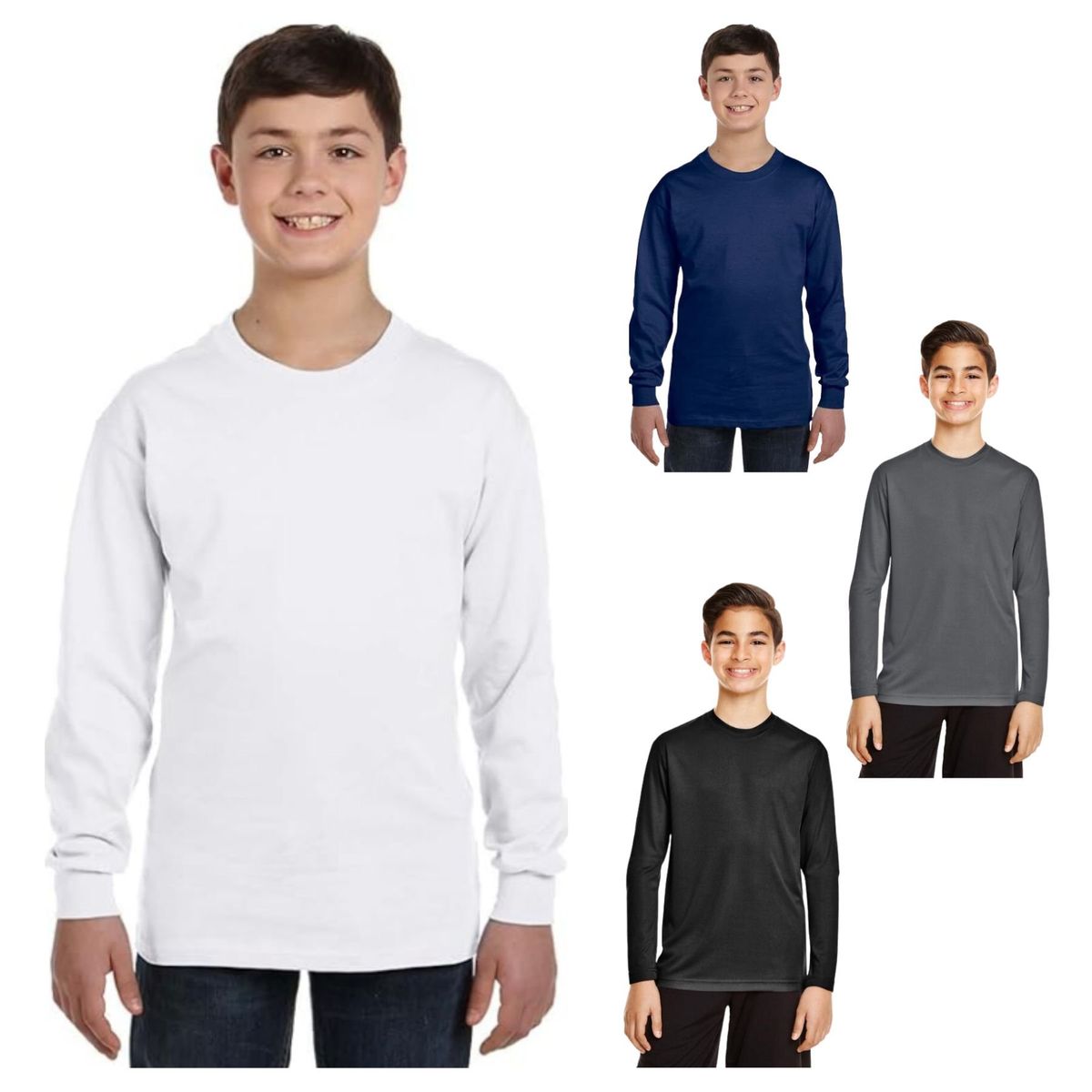 UTILISIMO - Pack 4 Camisetas Bambú Primera Capa Niño Cuello Redondo