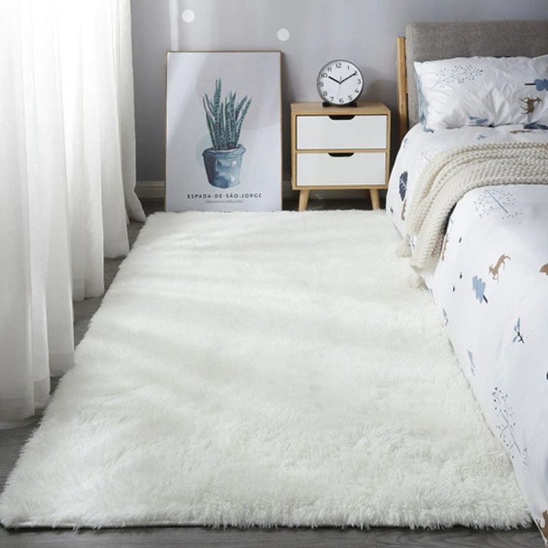 CRUSEC - Alfombras Peluditas Livianas Blanca 150 X 60 Cm