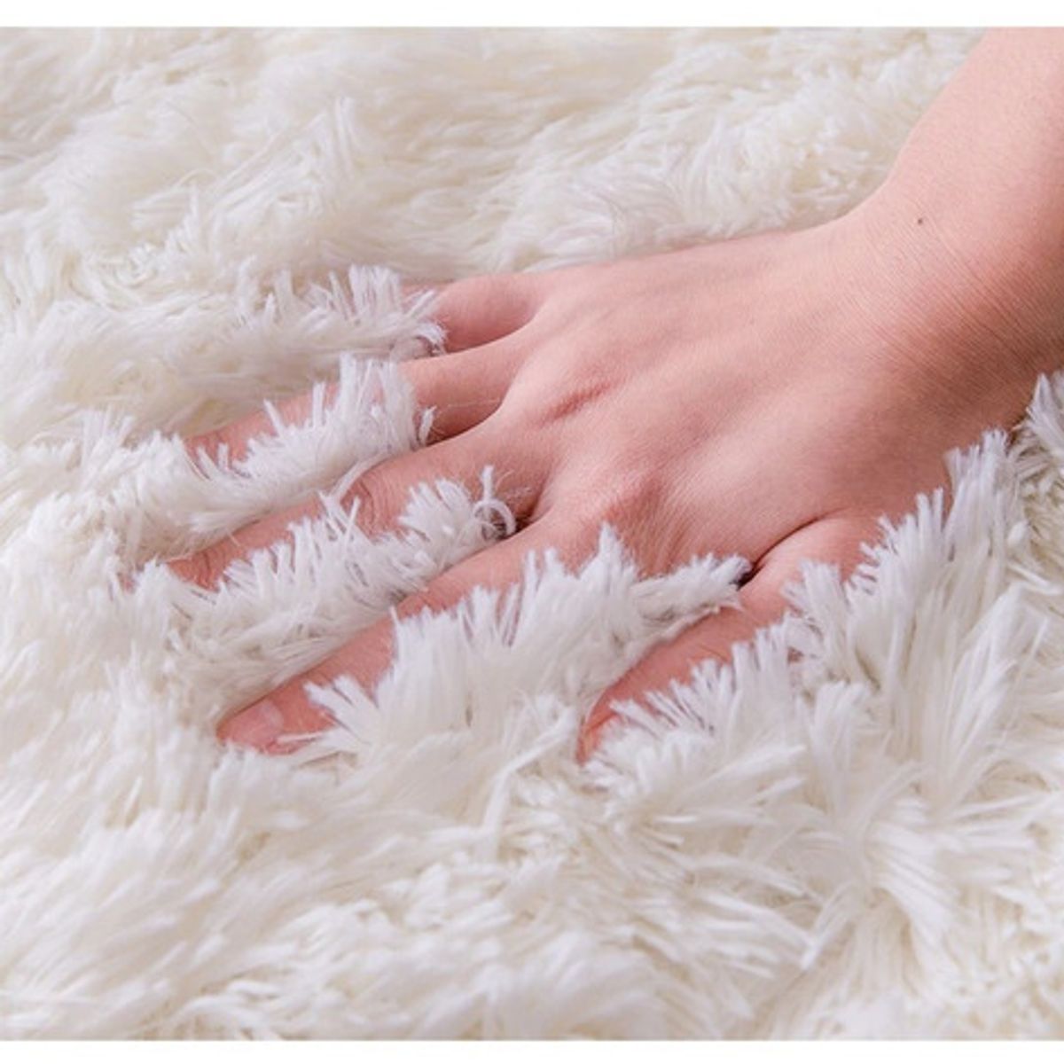 CRUSEC - Alfombras Peluditas Livianas Blanca 150 X 60 Cm