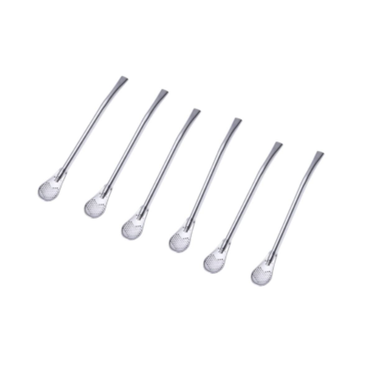 GENERICO - Pack 6 Bombillas Para Mate Acero 14cm Reutilizable