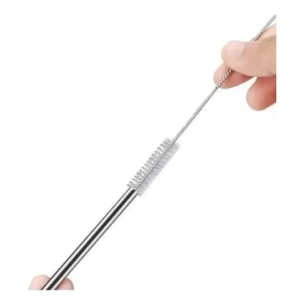 GENERICO - Set 4 Bombillas Reutilizables Con 1 Cepillo Ecologico Cocina Tragos