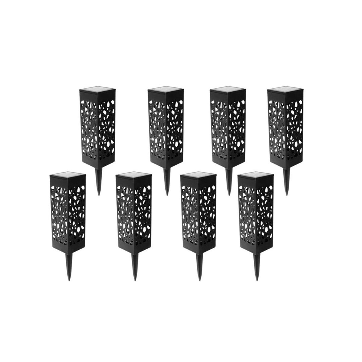 CRUSEC - Pack 8 Faroles Solares Modernos Para Jardin Exteriores