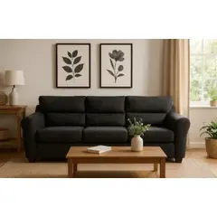 GENERICO - Sofa Dubai 3 Cuerpos Felpa Negro